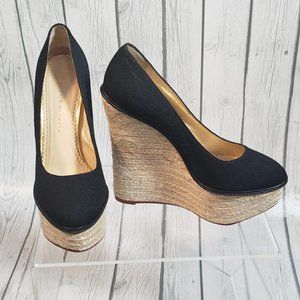 Charlotte Olympia black Carmen Wedges